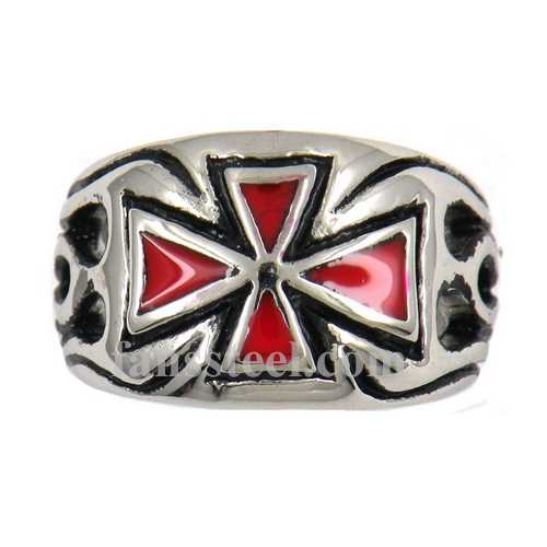 FSR10W65R flame iron german cross Ring - Click Image to Close